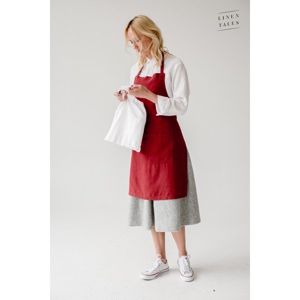 Punane linane põll, 80 x 55 cm Daily Apron - Linen Tales-image-3