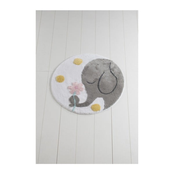Koupelnová předložka Confetti Bathmats Buyuk Fil Yuvarlak Grey, ⌀ 90 cm