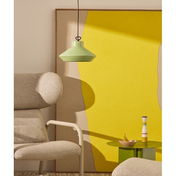 Heleroheline ripplamp keraamilise varjuga, ø 31 cm Portol - Kave Home-image-1
