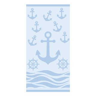 Helesinine puuvillane frotee rannarätik 70x140 cm   Anchor – B.E.S.