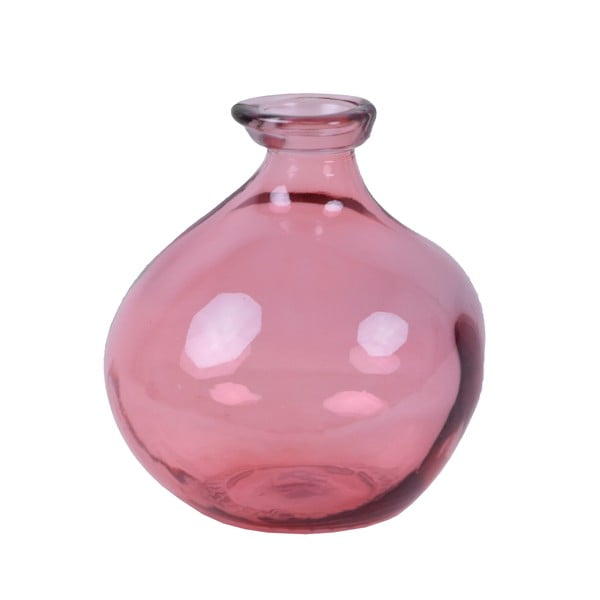 Růžová váza z recyklovaného skla Ego Dekor Simplicity, výška 18 cm