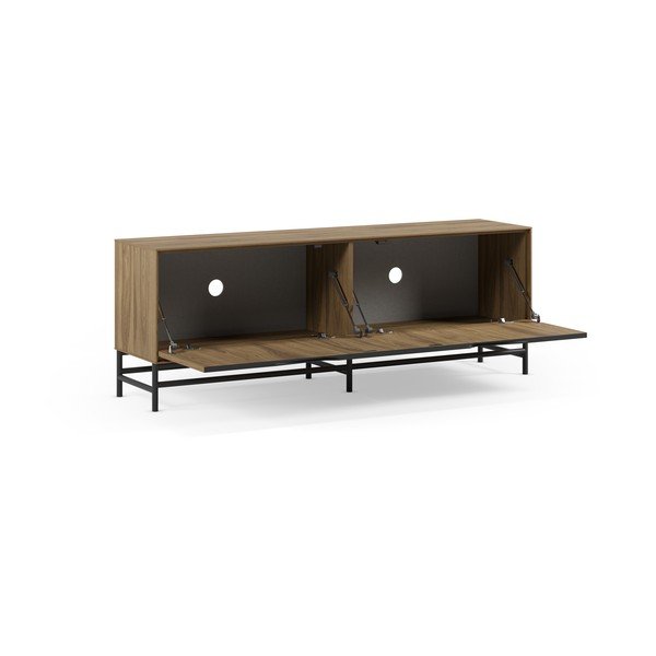 Must/naturaalne tammepuust televiisorialus 150x61x35 cm Aiden - Marckeric-image-3