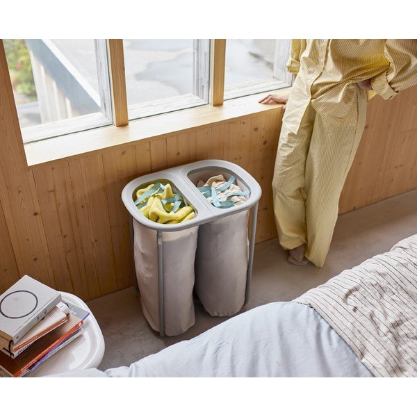 Helehall riidest pesukorv 2x40 l Duo - Joseph Joseph-image-1