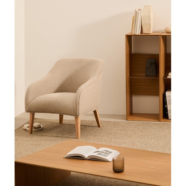 Beež tugitool Bobly - Kave Home-image-1