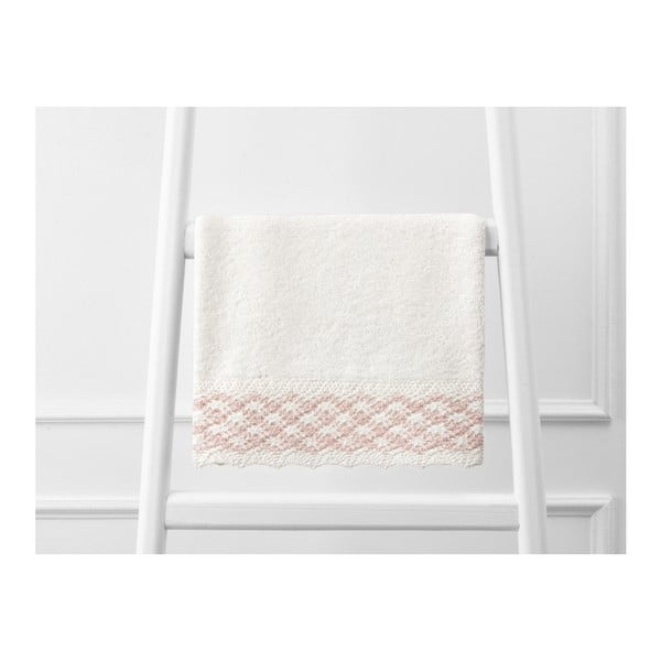 Růžovo-bílý ručník z čisté bavlny, 30 x 46 cm