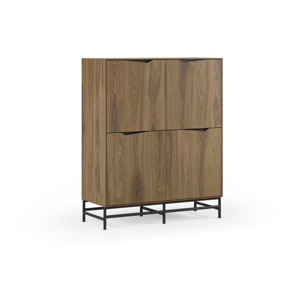 Must/naturaalse tammega kapp 98x120x40 cm Aiden - Marckeric