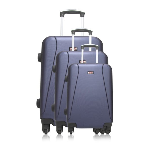 Sada 3 modrých cestovních kufrů na kolečkách Hero Jackson