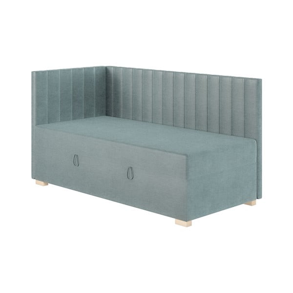 Sinine nurga lastevoodi koos madratsiga koos hoiuruumiga 90x200 cm Snugi – Ghado-image-3