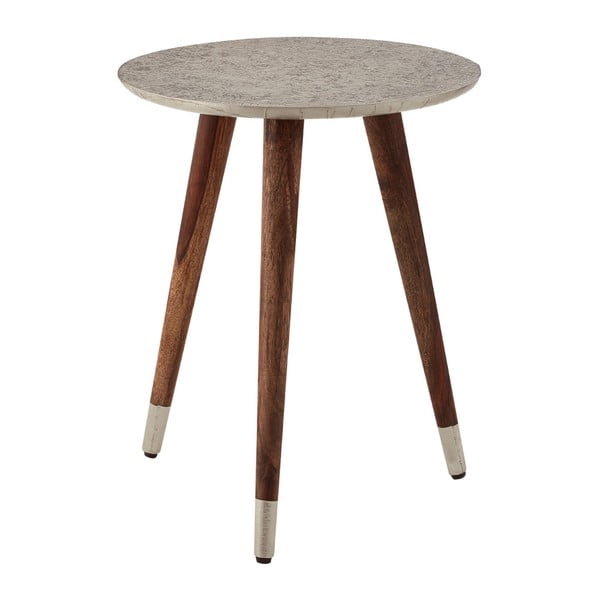 Šedý odkládací stolek s podnožím z palisandrového dřeva Premier Housewares Nuno