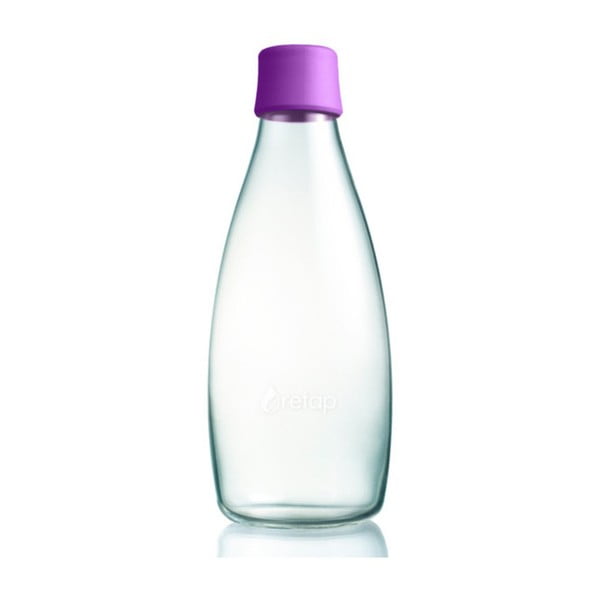 Fialová skleněná lahev ReTap, 800 ml