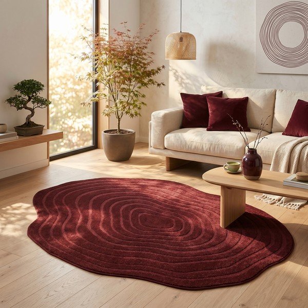 Burgundiapunane vaip 160x230 cm Pebble - ESTE-image-1
