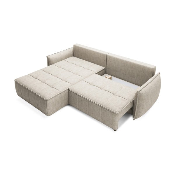 Beež sametist lahtikäiv/sahtliga nurgadiivan (vasak nurk/lamamisosaga) Campo – ELTAP-image-1