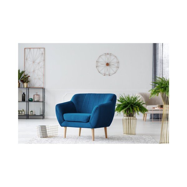 Modré křeslo Mazzini Sofas Benito-image-4