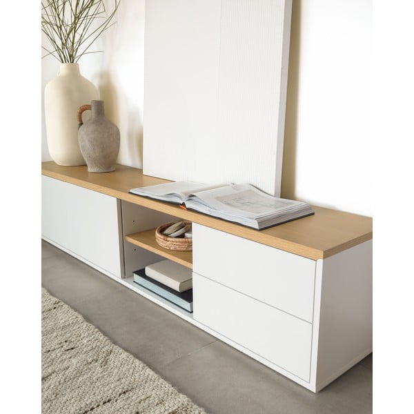 Valge telerilaud 200x44 cm Abilen - Kave Home-image-1