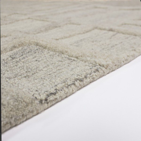 Hallikasbeež käsitsi kootud villane vaip 160x230 cm Elva - Flair Rugs-image-3