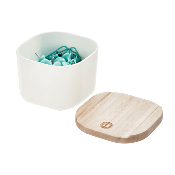 Valge Paulownia puidust kaanega hoiukarp, 9 x 9 cm. Eco - iDesign-image-3