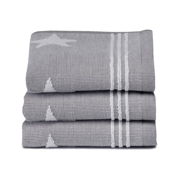 Set 3 ručníků Stardust Grey, 30x50 cm