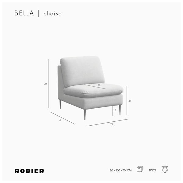 Beež šenillist tugitool Belle - Rodier-image-4