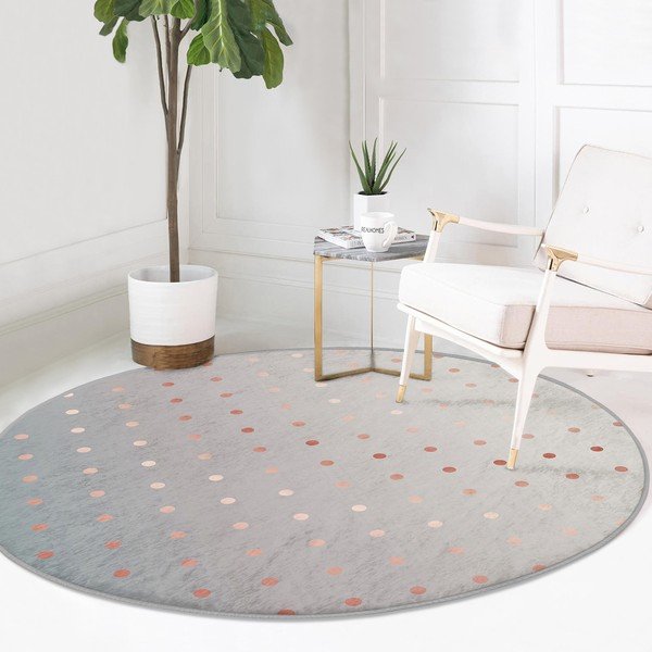 Hall-vasevärvi pestav ümmargune vaip, sobitub robottolmuimejaga ø 80 cm. Comfort - Mila Home-image-3