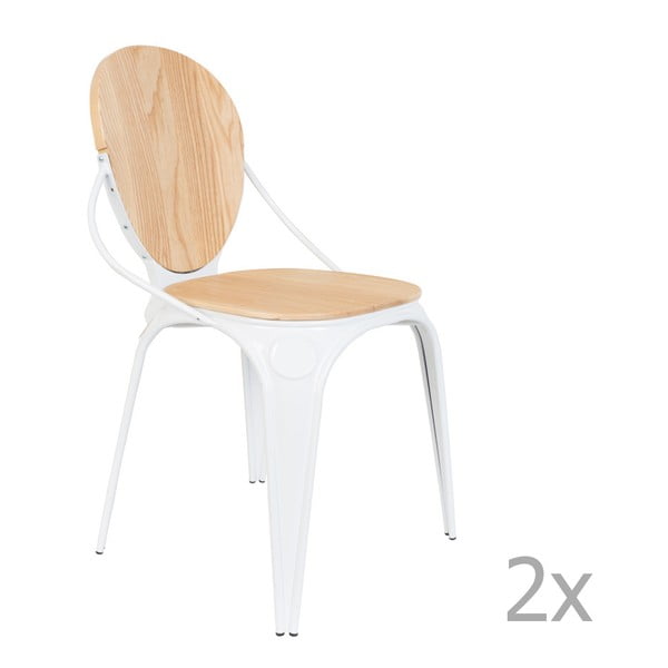 Sada 2 bílých židlí Zuiver Louix