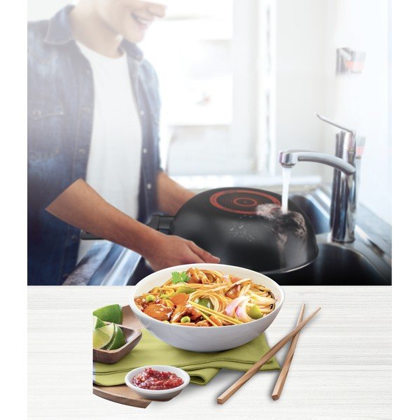 Mittenakkuva pinnaga wok-pann ø 28 cm Simply Clean Red B5671953 - Tefal-image-1