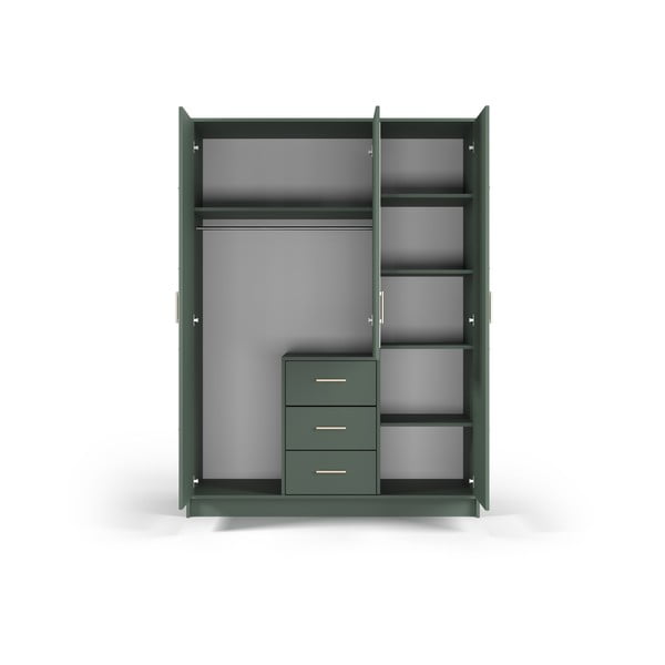 Roheline riidekapp koos peegliga 147x200 cm Burren - Cosmopolitan Design-image-4