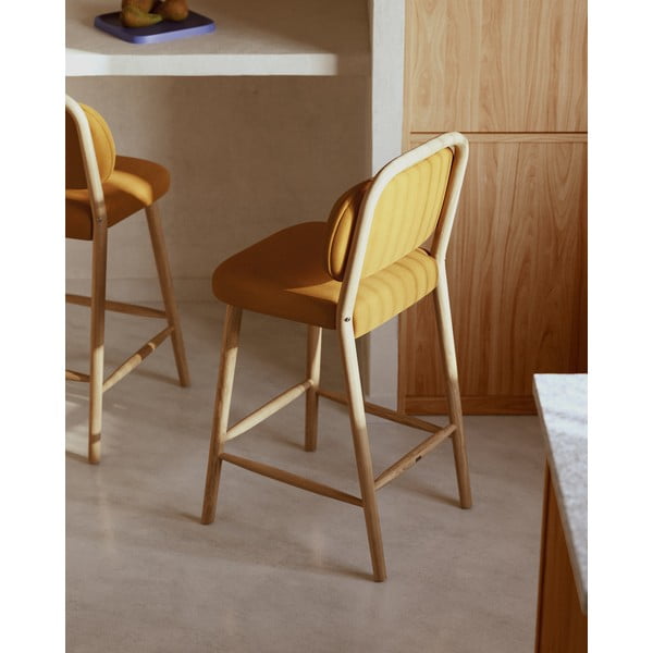 Sinepivärvi baaritool (istme kõrgus 66 cm) Helda - Kave Home-image-2