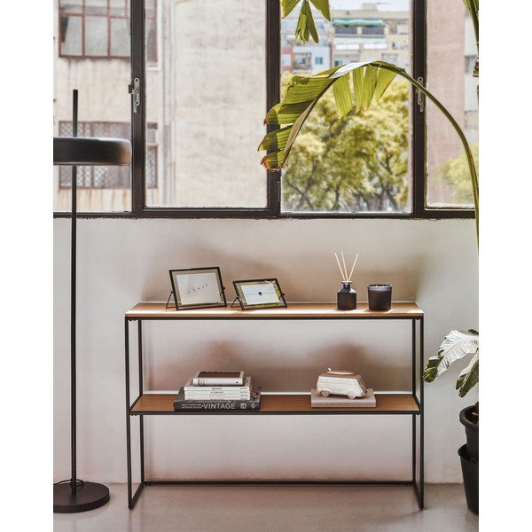 Valge tammespoonist konsoollaud 30x120 cm Yoana - Kave Home-image-1