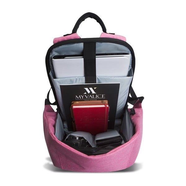 Must ja roosa USB-portiga seljakott My Valice SECRET Smart Bag - Myvalice-image-3