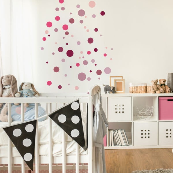 Komplekt 100 roosa seinakleebist Ümmargused kleebised Ümmargused kleebised - Ambiance-image-3