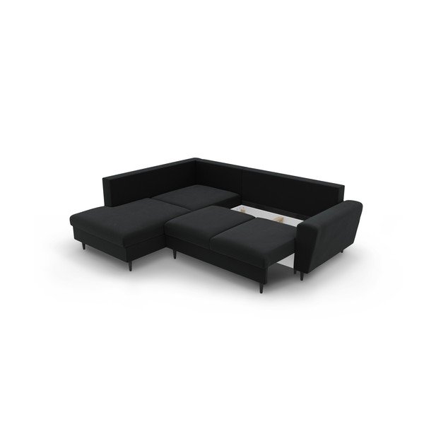 Must sametist panipaigaga nurgadiivanvoodi (vasak nurk/"L"-kujuline) Kyoto - Cosmopolitan Design-image-3