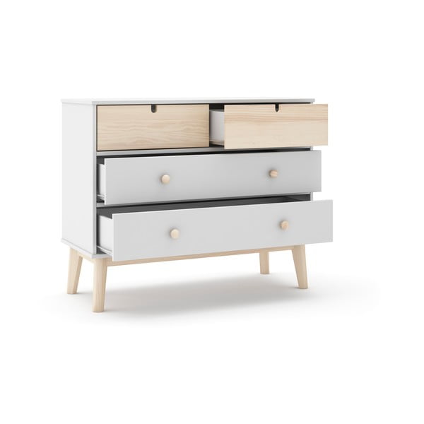 Valge madal lastekapp 100x81 cm Estefania - Marckeric-image-4