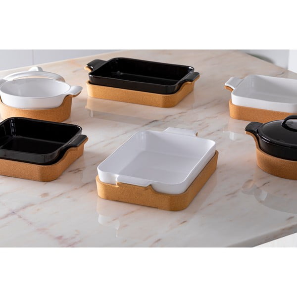 Bílá kameninová zapékací mísa s korkovým lůžkem Casafina Ensemble, 2,5 l-image-1