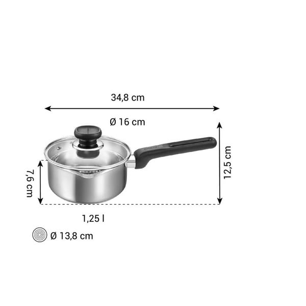Roostevabast terasest kastrul induktsioonpliidile 1,25 l Brava - Tescoma-image-4