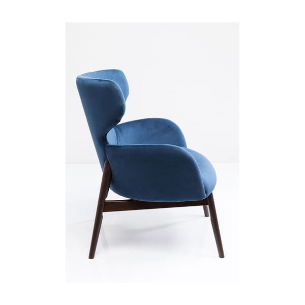 Modré křeslo ušák Kare Design Aroha Velvet-image-2