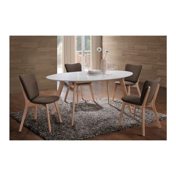 Bílý oválný jídelní stůl Signal Montana, délka 160 cm-image-1
