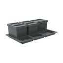 Hall plastprügikast 3x12 l sorteeritud jäätmete jaoks/sisseehitatud Metropolis Flip-up - Elletipi