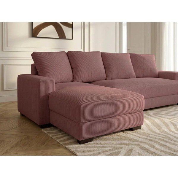 Roosa velvetist diivanvoodi/panipaigaga nurgadiivan (vasak nurk/diivanvoodiga) Campi - Bobochic Paris-image-4