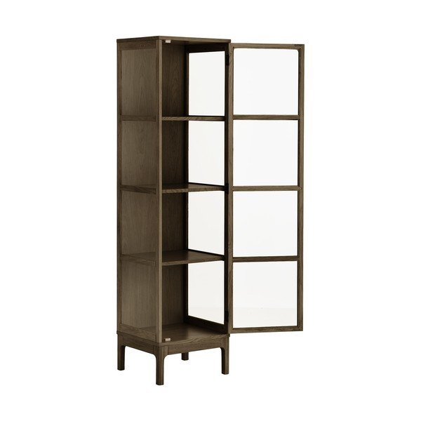 Tumepruun vitriinkapp tammepuust 47x180x40 cm Zamora - House Nordic-image-3