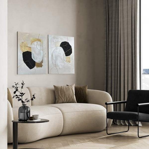 Käsitsi maalitud elementidega maalid 2 tk komplektis 50x70 cm Crystal - Styler-image-1