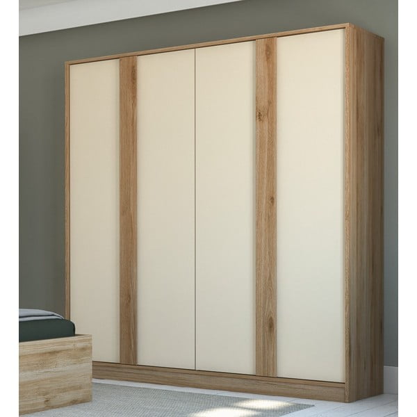 Kreem tammespoonist garderoobikapp 180x197,5x53 cm Dennis - Marckeric-image-1