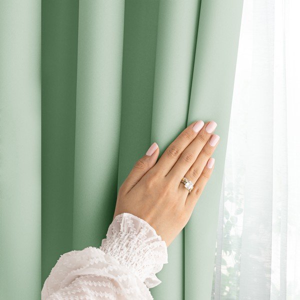 Mentoolivärvi pimendav kardin 140x250 cm Carli Tie - Restilo-image-3