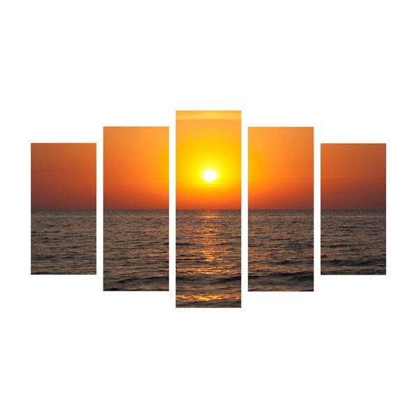 5dílný obraz Sun & Sea, 60x100 cm