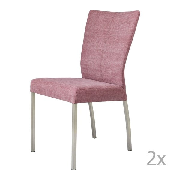 Sada 2 růžových jídelních židlí Classic