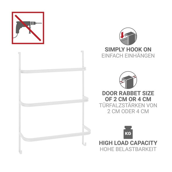 Matt valge rippuv terasest käterätikuhoidja Irpinia - Wenko-image-4