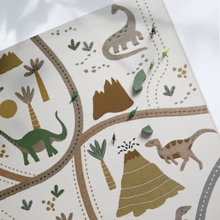 Kreem laste mänguvaip 123x180 cm Little Jurasic - Nattiot