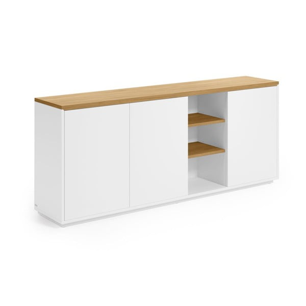 Valge tammespoonist kummut 180x75x36 cm Abilen - Kave Home