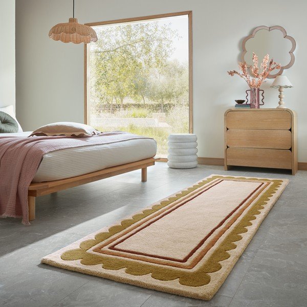Käsitsi kootud villane jooksja naturaalses värvitoonis 80x230 cm Lois - Flair Rugs-image-1