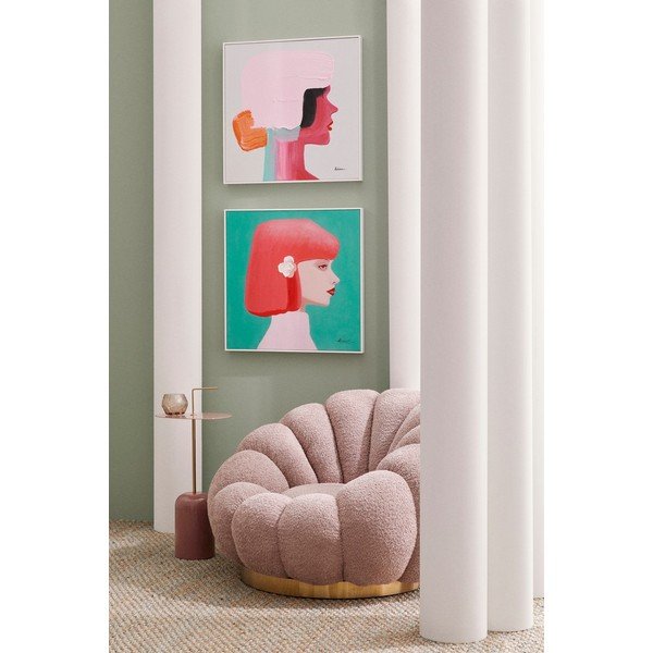 Roosa pöördtool buklee kangast Florel - Bizzotto-image-1