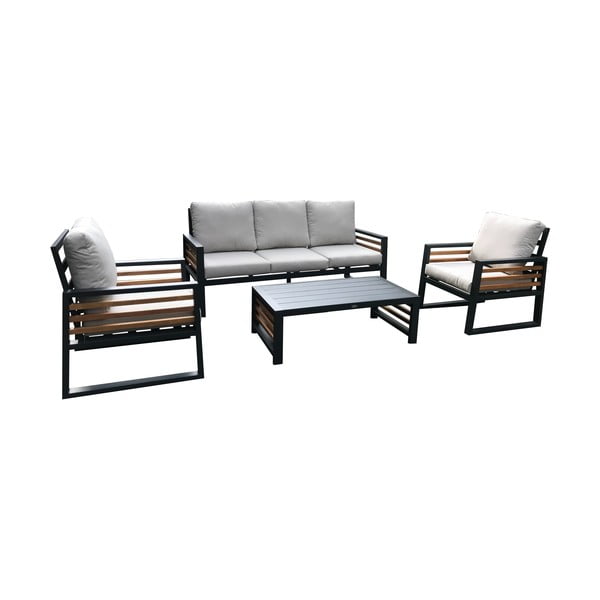 Hall alumiiniumist aiamööbli komplekt 5-le inimesele Colmar - Rojaplast-image-1